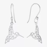 Silver Treasures Hummingbird Womens Sterling Silver Drop Earrings