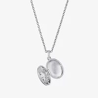 Sparkle Allure Womens Cubic Zirconia Pure Silver Over Brass 18 Inch Locket Necklace