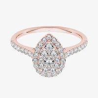 3/4 CT.T.W. Natural Diamond 10K Rose Gold Pear-Shaped Engagement Ring