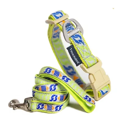 Touchdog Chain Printed Tough Stitched Embroidered Collar Dog Leash