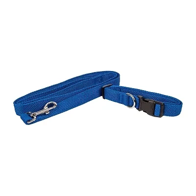 Pet Life Aero Mesh' 2-In-1 Dual Sided Comfortable And Breathable Adjustable Mesh-Collar Dog Leash