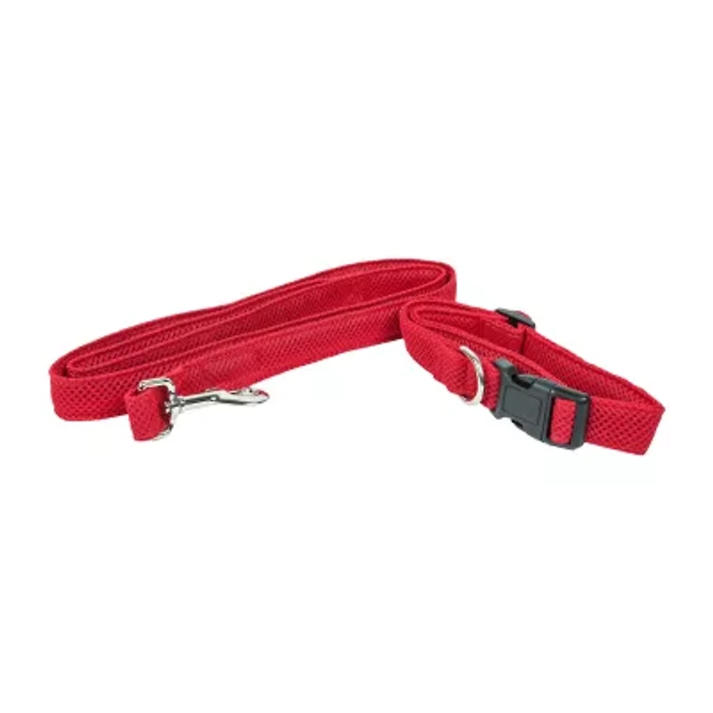 Pet Life Aero Mesh 2-In-1 Dual Sided Comfortable And Breathable Adjustable Mesh-Collar Dog Leash