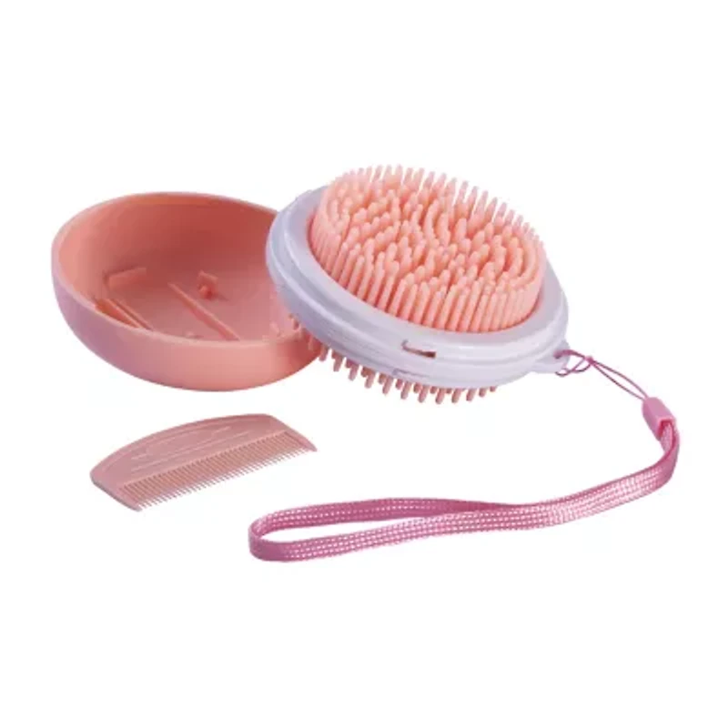 Pet Life Brave 3-In-1 Travel Pocketed Dual Grooming Brush And Comb Dog Comb