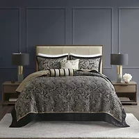 Madison Park Whitman 5 Piece Reversible Jacquard Bedspread Set