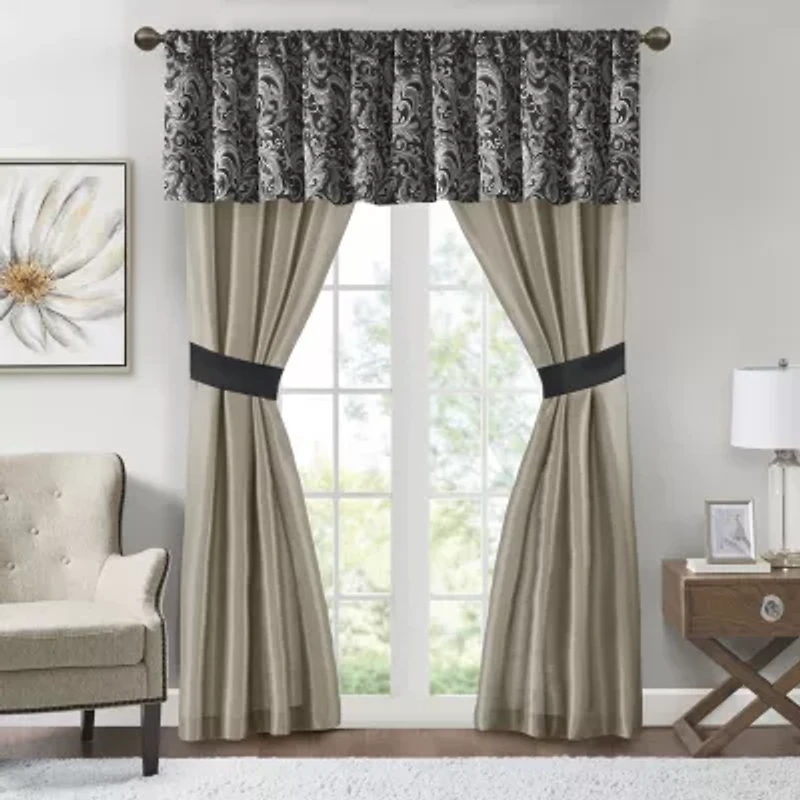 Madison Park Essentials Cadence 24-Pc Complete Bedding Set with Sheets and Window Treatments