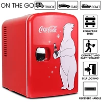 Coca-Cola 4L Portable Cooler/Warmer 12V AC/DC Mini Fridge Polar Bear