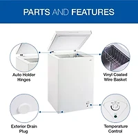 Koolatron Compact Chest Freezer 3.5 cu ft (99L) White- Manual Defrost