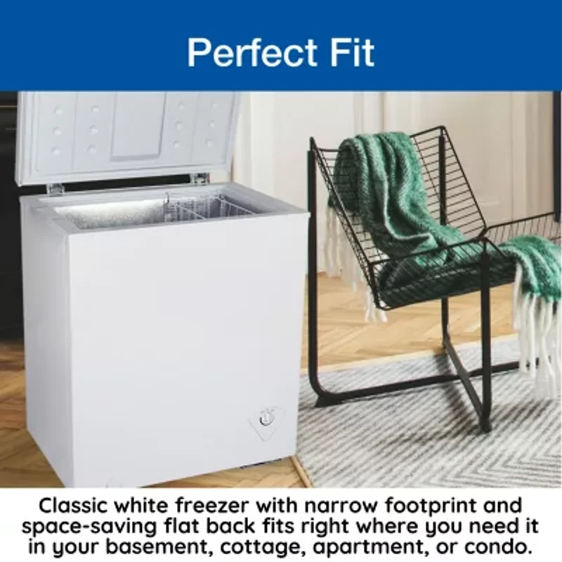 Koolatron Compact Chest Freezer 5.0 cu ft (155L) White- Manual Defrost
