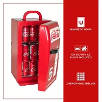 Coca-Cola Retro 18 Can Mini Fridge AC/DC Portable Cooler 22L (23 qt)