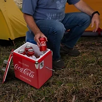 Coca-Cola Retro Ice Chest Cooler with Bottle Opener 13L (14 qt)- Red and Silver