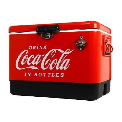 Coca-Cola Ice Chest Cooler with Bottle Opener- 51L (54 qt)- 85 Cans