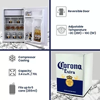 Corona Mini Beer Fridge with Freezer- 70 L/ 74 Qt-  2.4 Cu Ft