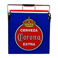 Corona Retro Ice Chest Cooler with Bottle Opener 13L (14 qt)- Blue and Red