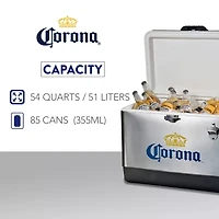 Corona Ice Chest Cooler with Bottle Opener- 51L (54 qt)- 85 Cans