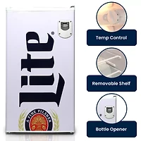 Miller Lite Compact Fridge with Bottle Opener- 90 L/ 95 Qt 3.2 Cu Ft