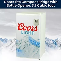 Coors Light Compact Fridge with Bottle Opener- 90 L/ 95 Qt 3.2 Cu Ft