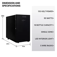 Koolatron Urban Series 10 Bottle Wine Cooler Freestanding Wine Fridge