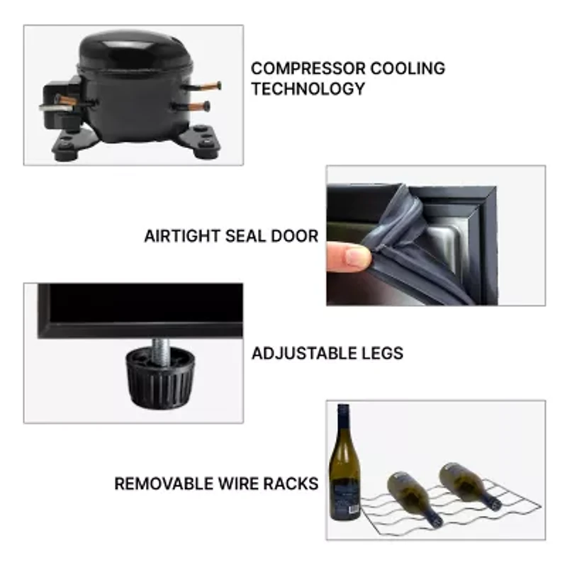 Koolatron 29 Bottle Dual Zone Wine Cooler Freestanding Wine Fridge
