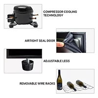 Koolatron 29 Bottle Dual Zone Wine Cooler Freestanding Wine Fridge
