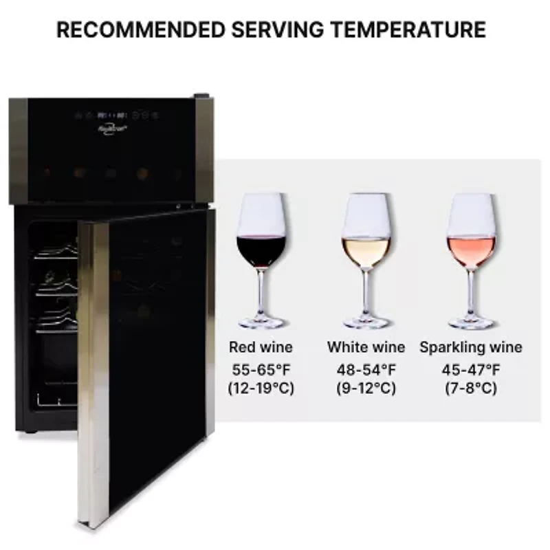Koolatron 29 Bottle Dual Zone Wine Cooler Freestanding Wine Fridge