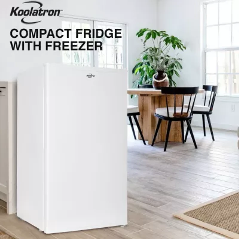 Koolatron Compact Fridge with Freezer- 3.2 Cu Ft- White
