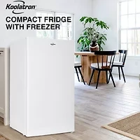 Koolatron Compact Fridge with Freezer- 3.2 Cu Ft- White