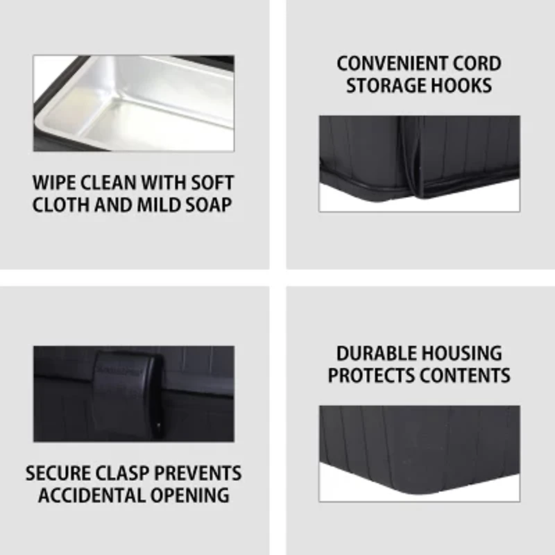 Koolatron 12V Classic Black Heating Lunch Box Stove 1.6 Qt (1.5 L)