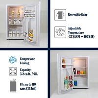 Modelo Compact Fridge with Bottle Opener- 90 L/ 95 Qt 3.2 Cu Ft