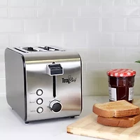 Total Chef 2-Slice Stainless Steel Toaster with Defrost and Reheat