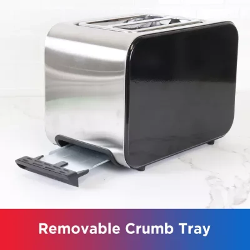 Total Chef 2-Slice Stainless Steel Toaster with Defrost and Reheat