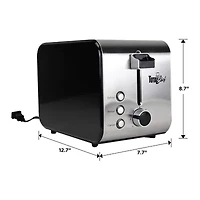 Total Chef 2-Slice Stainless Steel Toaster with Defrost and Reheat