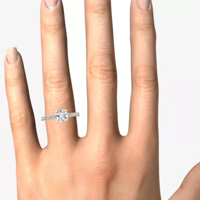 1 CT.T.W. Natural Round Diamond 14K Gold Engagement Ring