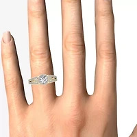 Womens 1 1/ CT. T.W. Natural White Diamond 14K Gold Round Halo Engagement Ring