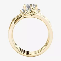 Love Lives Forever Womens 1 CT. T.W. Natural White Diamond 14K Gold 3-Stone Bypass  Bridal Set