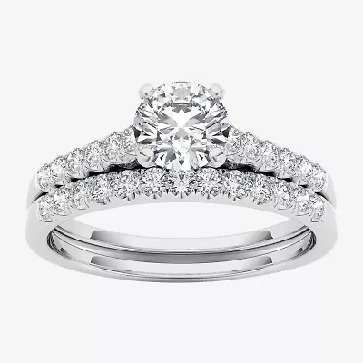 CT.T.W. Natural Diamond 10K White Gold Bridal Ring Set