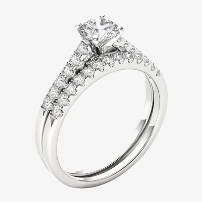 CT.T.W. Natural Diamond 10K White Gold Bridal Ring Set