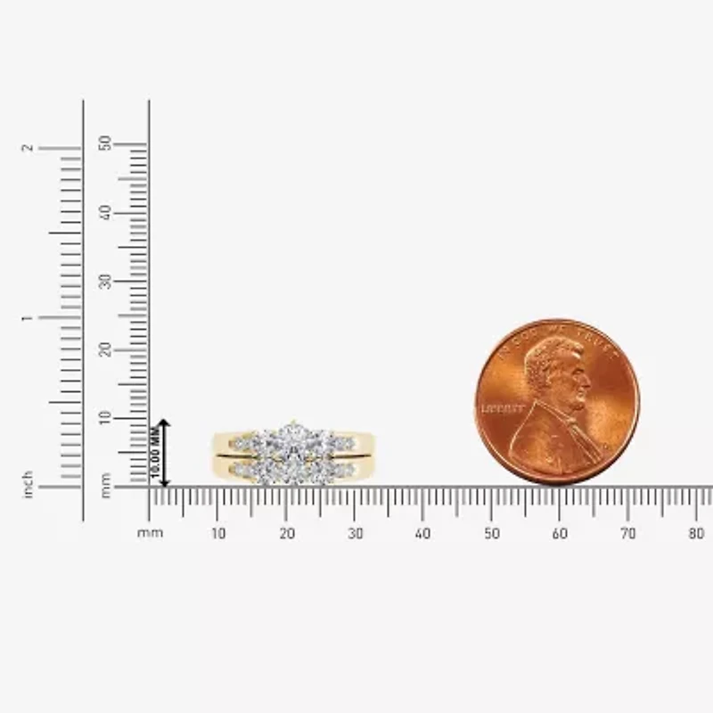 1 1/2 CT.T.W. Natural Diamond 14K Yellow Gold Bridal Set