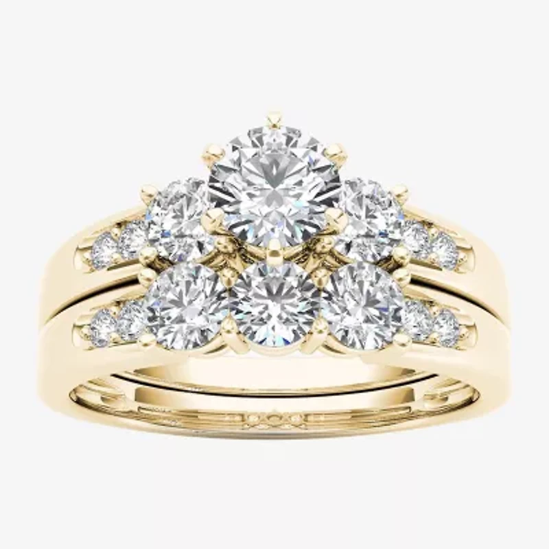 1 1/2 CT.T.W. Natural Diamond 14K Yellow Gold Bridal Set