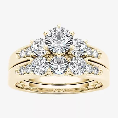 1 1/2 CT.T.W. Natural Diamond 14K Yellow Gold Bridal Set