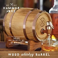 Hammer + Axe Miniature Wood Whiskey 1L Barrel Dispenser & Mini Infuser