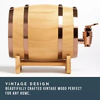 Hammer + Axe Miniature Wood Whiskey 1L Barrel Dispenser & Mini Infuser