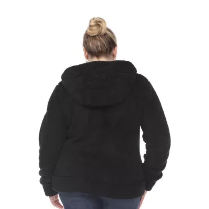 White Mark Womens Hooded Midweight Plus Quilted Jacket