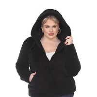 White Mark Womens Hooded Midweight Plus Quilted Jacket