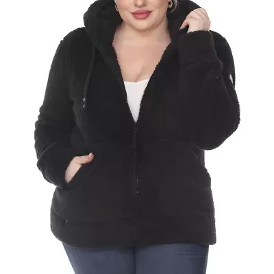 White Mark Womens Hooded Midweight Plus Quilted Jacket