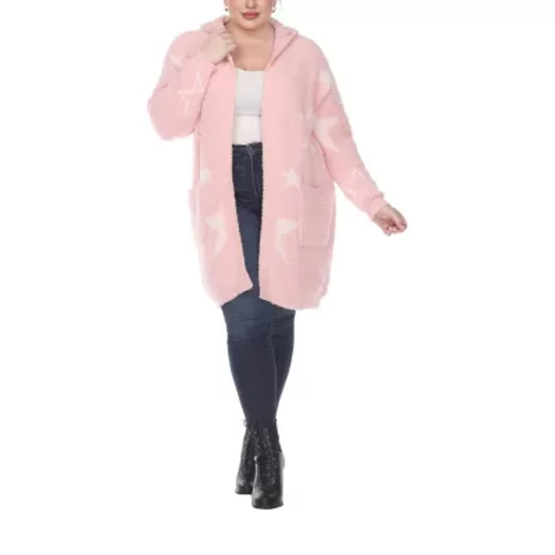 White Mark Womens Plus Hooded Midweight Coat