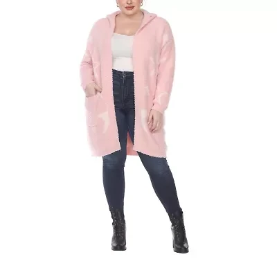 White Mark Womens Plus Hooded Midweight Coat