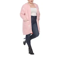 White Mark Womens Plus Hooded Midweight Coat