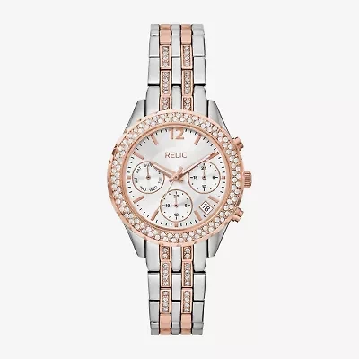 Relic By Fossil Everly Womens Two Tone Bracelet Watch Zr16002