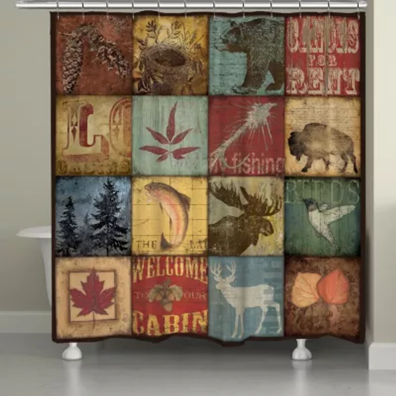 Laural Home Lodge Patch Shower Curtain
