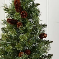 Nearly Natural Withcones 3 Foot Pre-Lit Christmas Tree